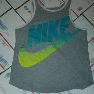 Nike Gray Tank Top with Blue and Green Logo